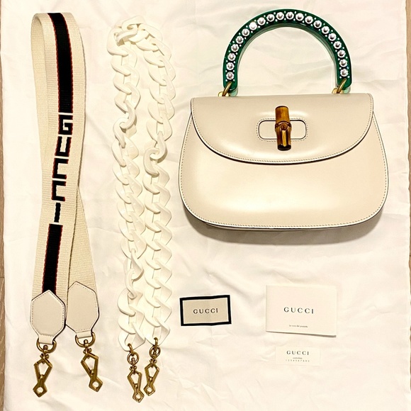 Gucci Crystal Bamboo Top Handle Bag - Picture 2 of 10